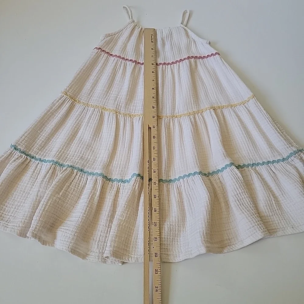 Old Navy Gauze Sundress 5T Cream A-Line Boho Casual Coastal Minimalist‎ Summer
